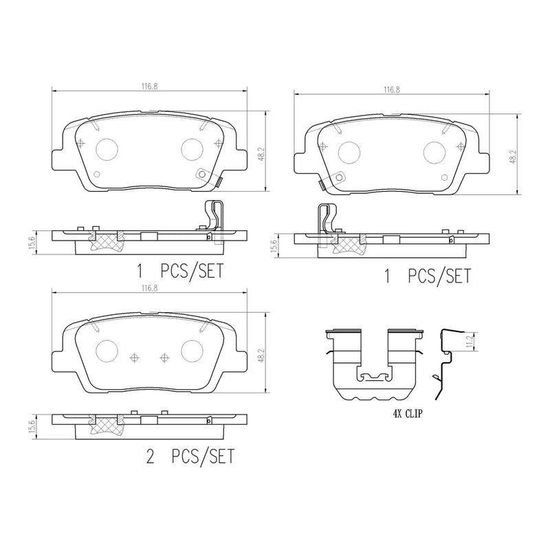 BREMBO Ceramic Rear Disc Brake Pad Set - P30105N