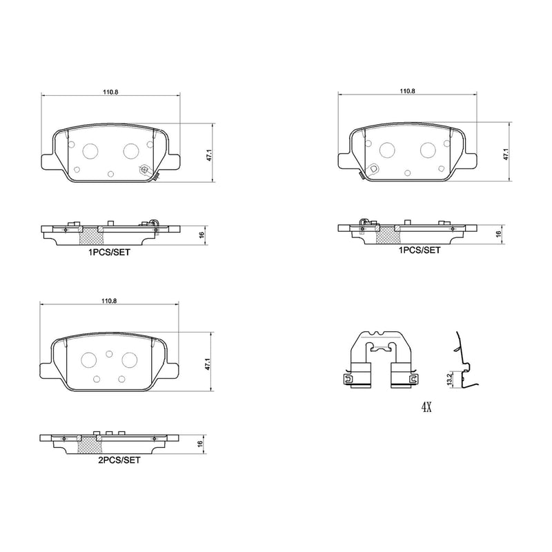 BREMBO Ceramic Rear Disc Brake Pad Set - P30118N