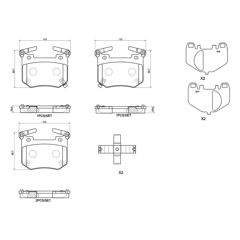 BREMBO Ceramic Rear Disc Brake Pad Set - P30124N