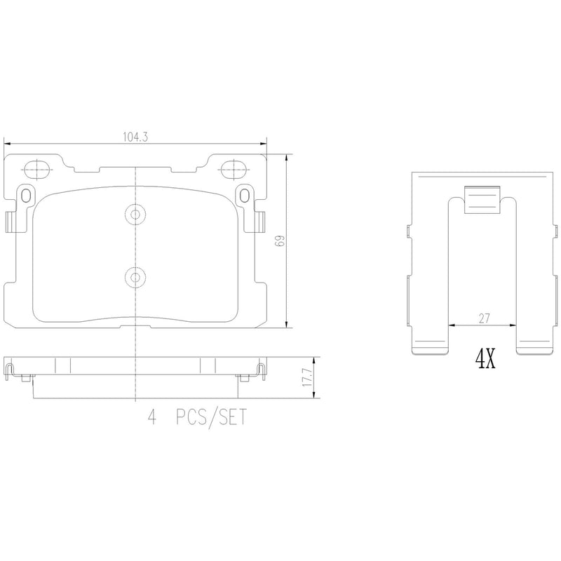 BREMBO Ceramic Rear Disc Brake Pad Set - P30130N