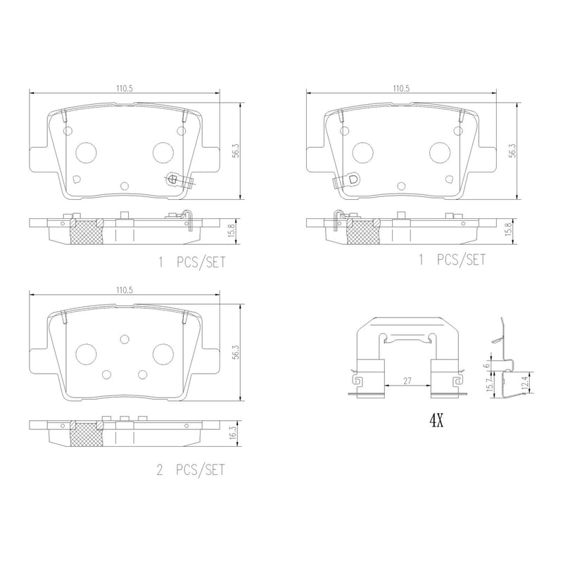 BREMBO Ceramic Rear Disc Brake Pad Set - P30135N