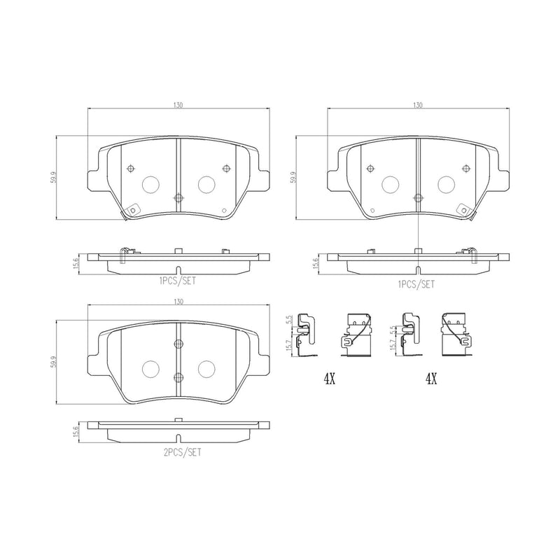 BREMBO Ceramic Rear Disc Brake Pad Set - P30149N