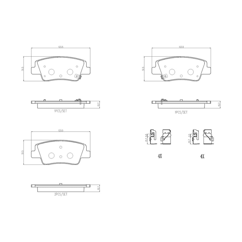 BREMBO Ceramic Rear Disc Brake Pad Set - P30152N