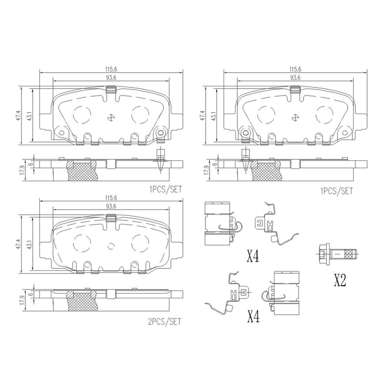 BREMBO Ceramic Rear Disc Brake Pad Set - P37024N
