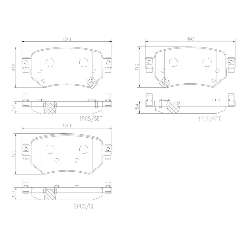 BREMBO Ceramic Rear Disc Brake Pad Set - P49059N
