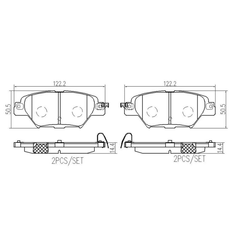 BREMBO Ceramic Rear Disc Brake Pad Set - P49062N