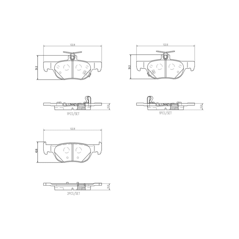 BREMBO Ceramic Rear Disc Brake Pad Set - P49064N
