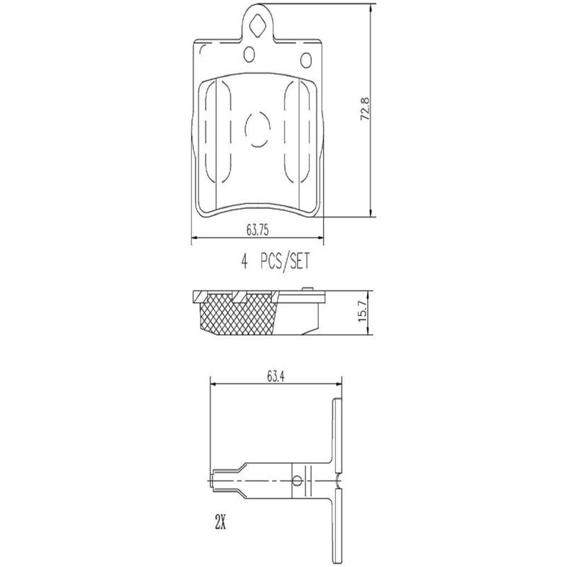 BREMBO Ceramic Rear Disc Brake Pad Set - P50025N