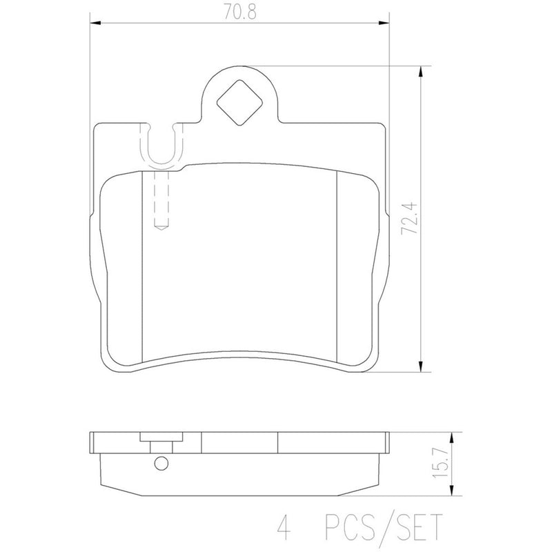 BREMBO Ceramic Rear Disc Brake Pad Set - P50042N