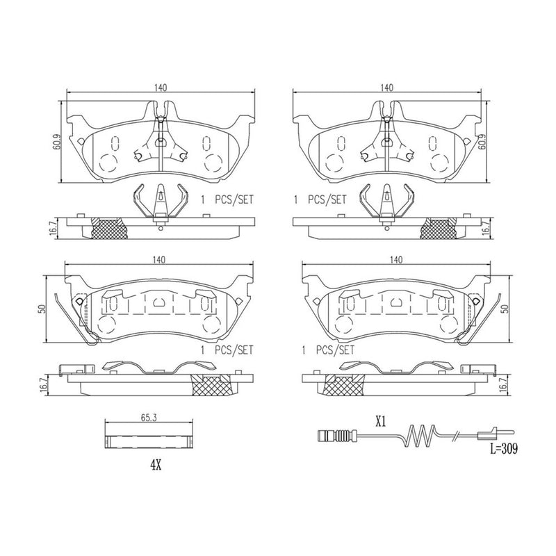 BREMBO Ceramic Rear Disc Brake Pad Set - P50044N