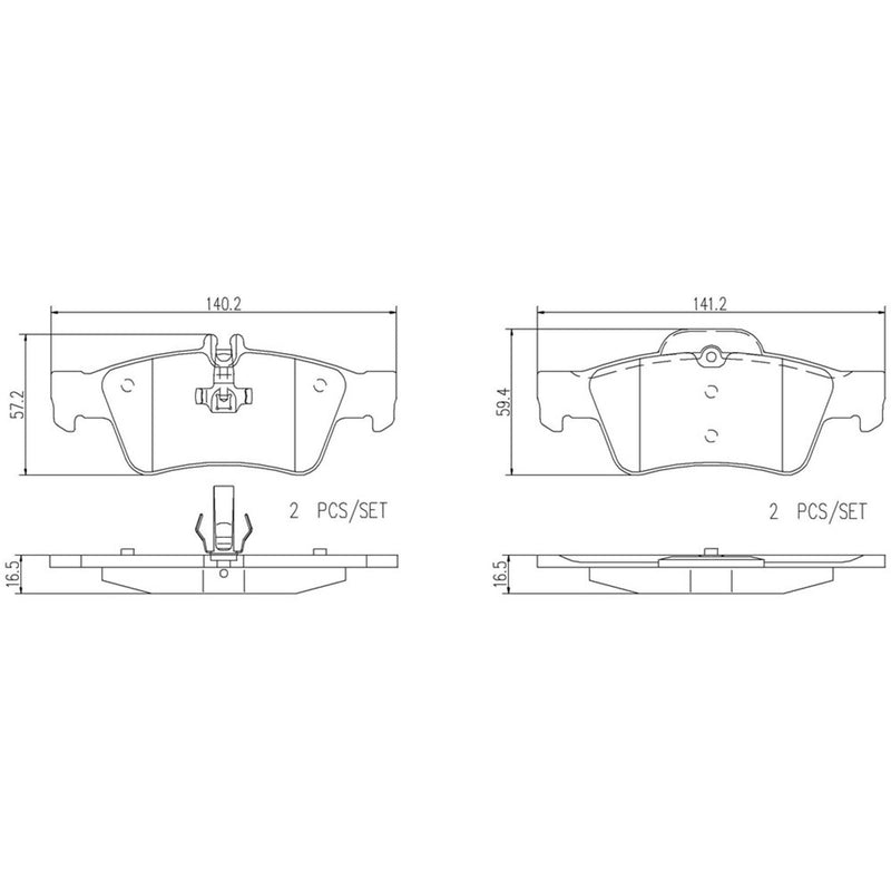 BREMBO CERAMIC Brake Pad Set P50052N