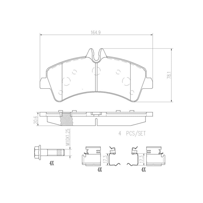 BREMBO CERAMIC Brake Pad Set P50060N