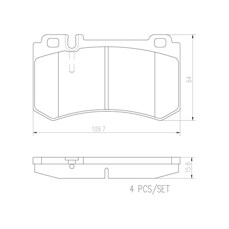 BREMBO Ceramic Rear Disc Brake Pad Set - P50061N