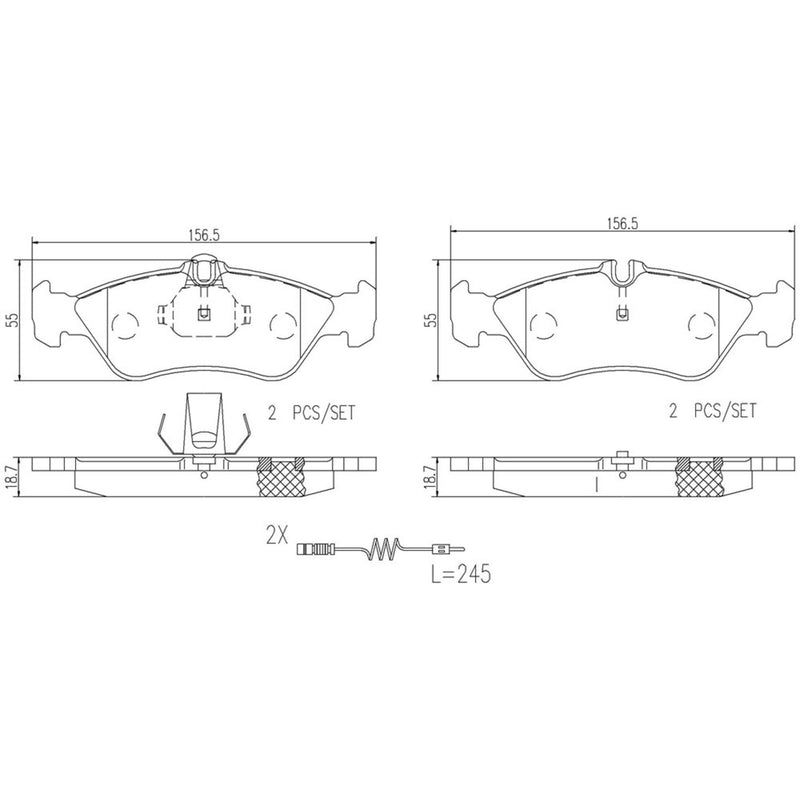 BREMBO Ceramic Rear Disc Brake Pad Set - P50089N