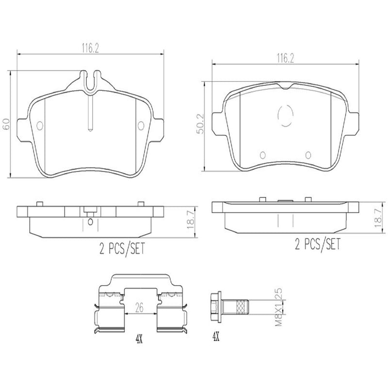 BREMBO CERAMIC Brake Pad Set P50099N