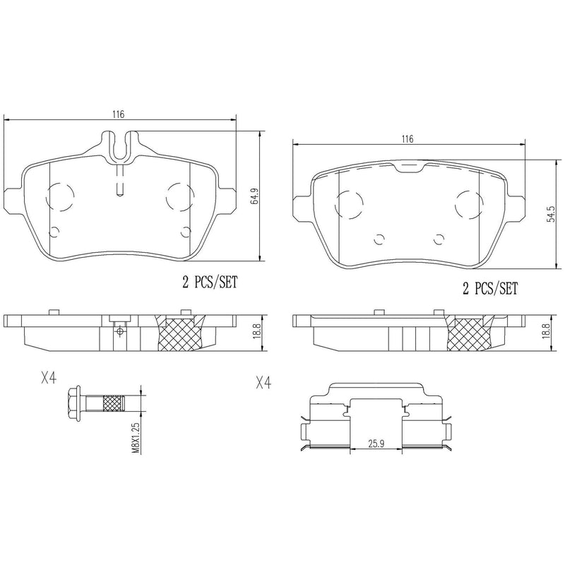 BREMBO CERAMIC Brake Pad Set P50103N