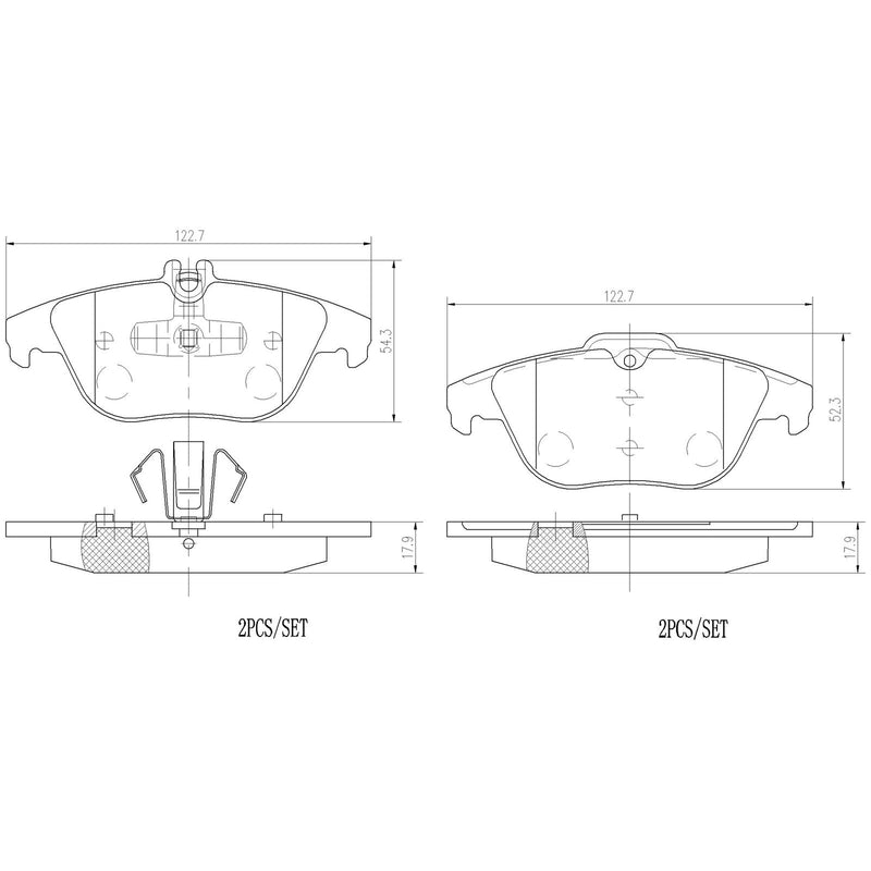 BREMBO Ceramic Rear Disc Brake Pad Set - P50104N