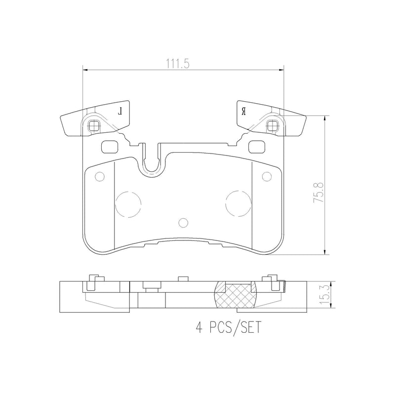 BREMBO Ceramic Rear Disc Brake Pad Set - P50110N
