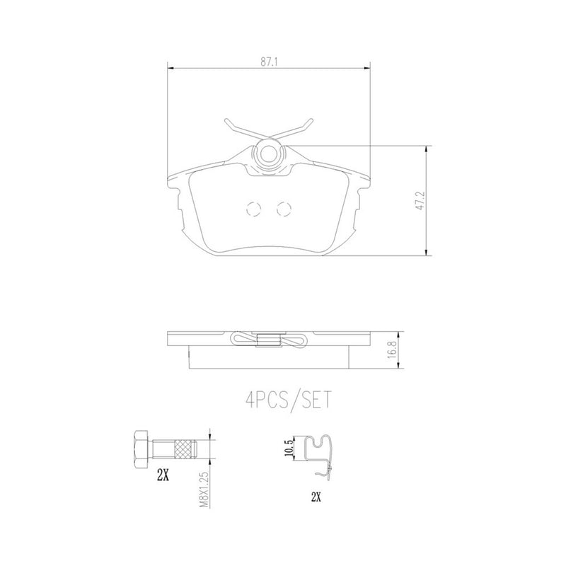 BREMBO Ceramic Rear Disc Brake Pad Set - P54023N