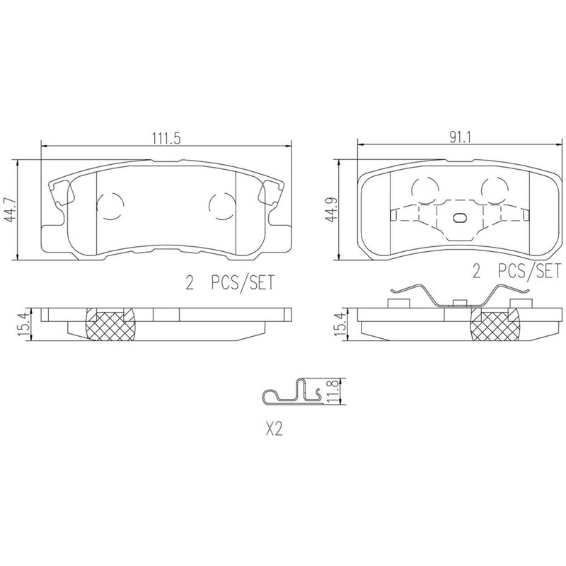 BREMBO Ceramic Rear Disc Brake Pad Set - P54031N