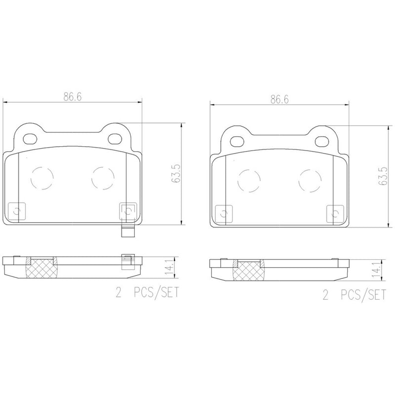 BREMBO Ceramic Rear Disc Brake Pad Set - P54052N