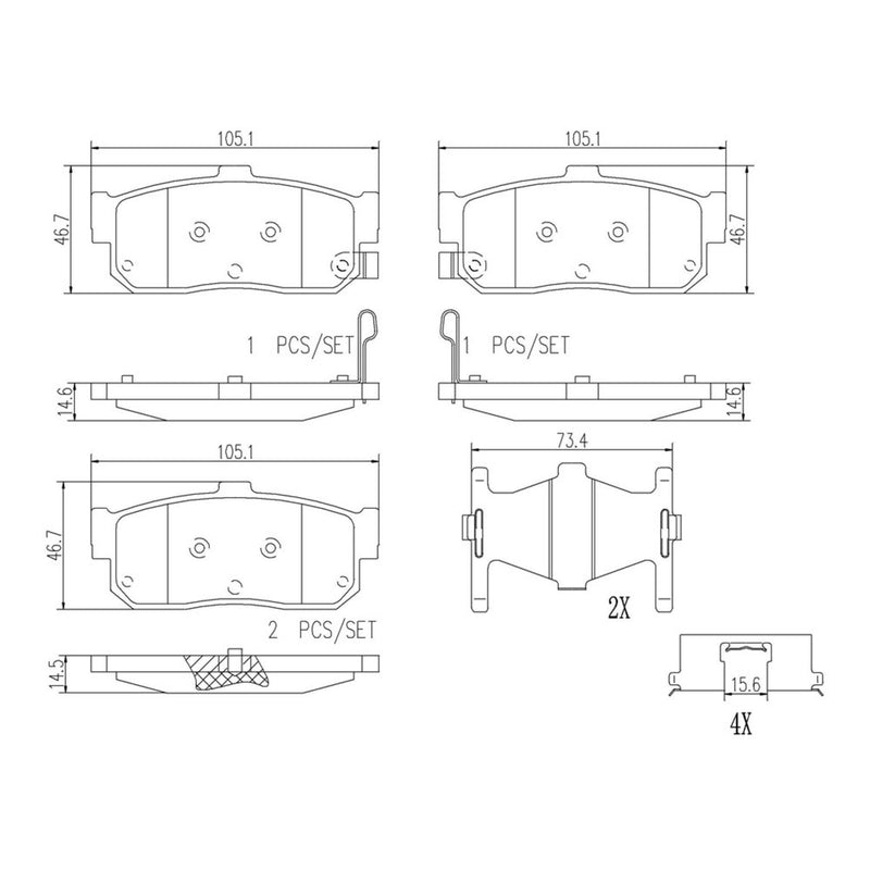 BREMBO Ceramic Rear Disc Brake Pad Set - P56029N