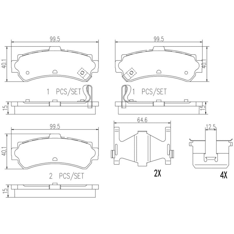 BREMBO Ceramic Rear Disc Brake Pad Set - P56035N
