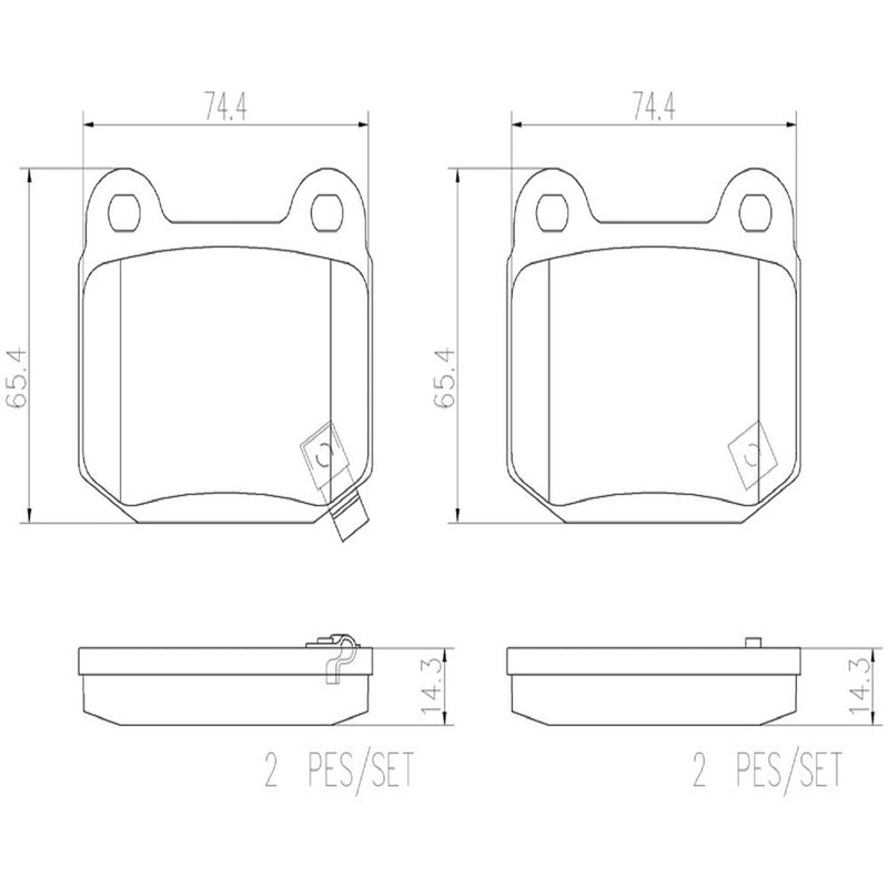 BREMBO Ceramic Rear Disc Brake Pad Set - P56048N