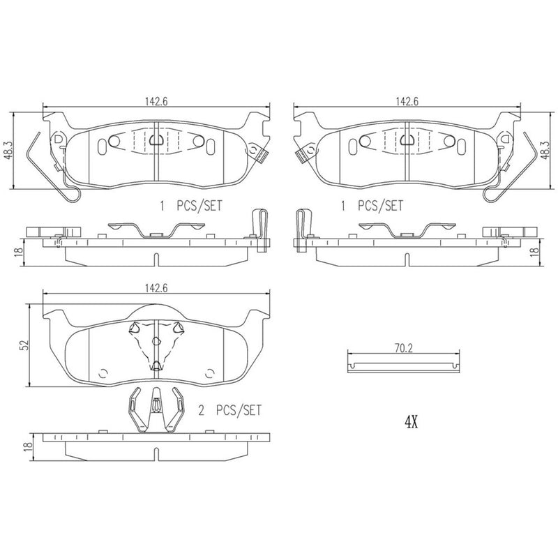 BREMBO Ceramic Rear Disc Brake Pad Set - P56074N
