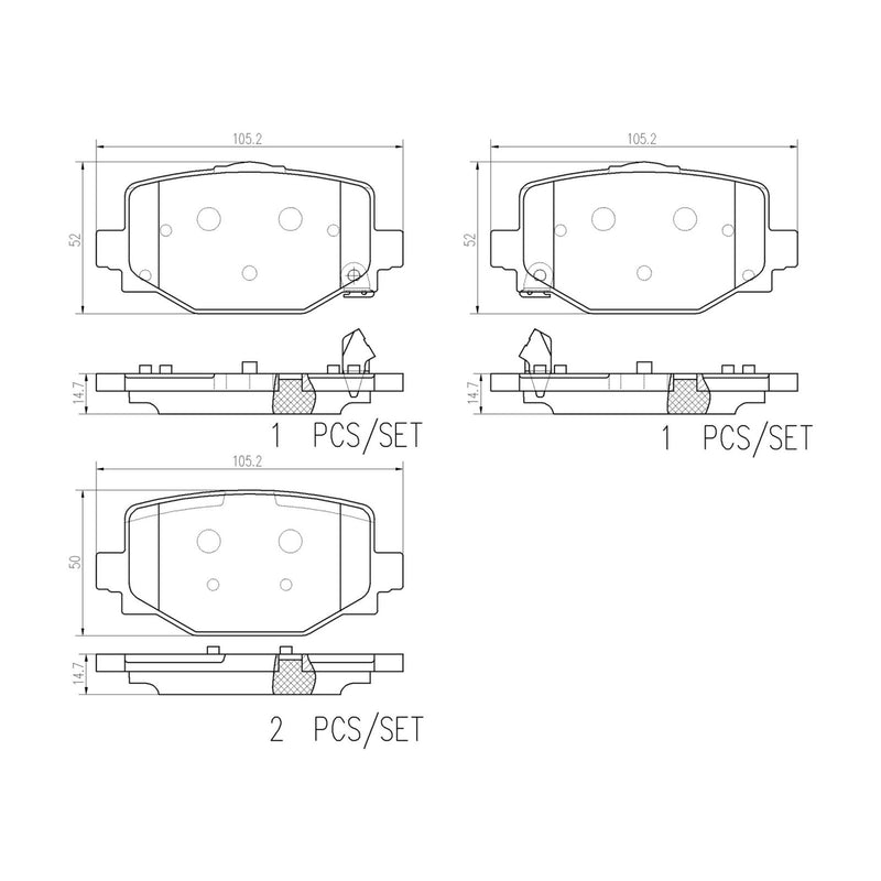 BREMBO Ceramic Rear Disc Brake Pad Set - P56130N
