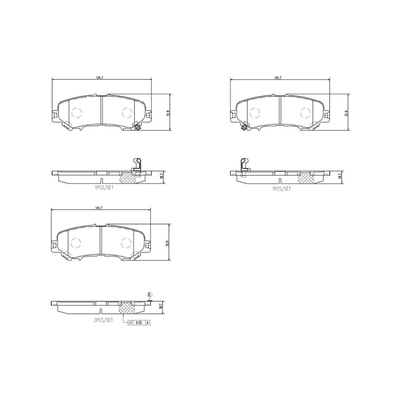 BREMBO Ceramic Rear Disc Brake Pad Set - P56132N
