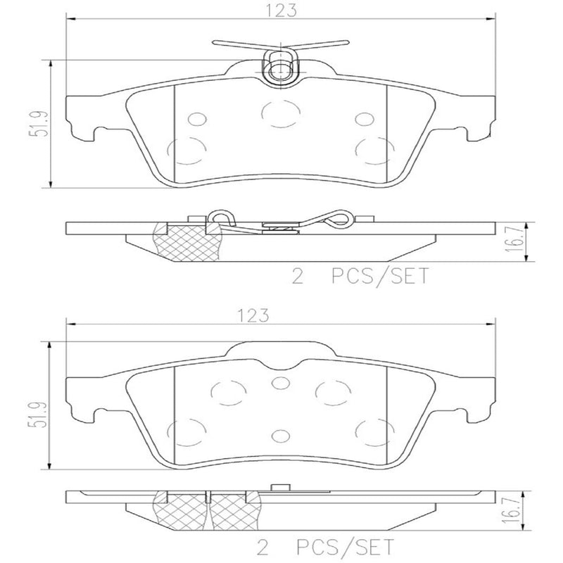 BREMBO Ceramic Rear Disc Brake Pad Set - P59042N