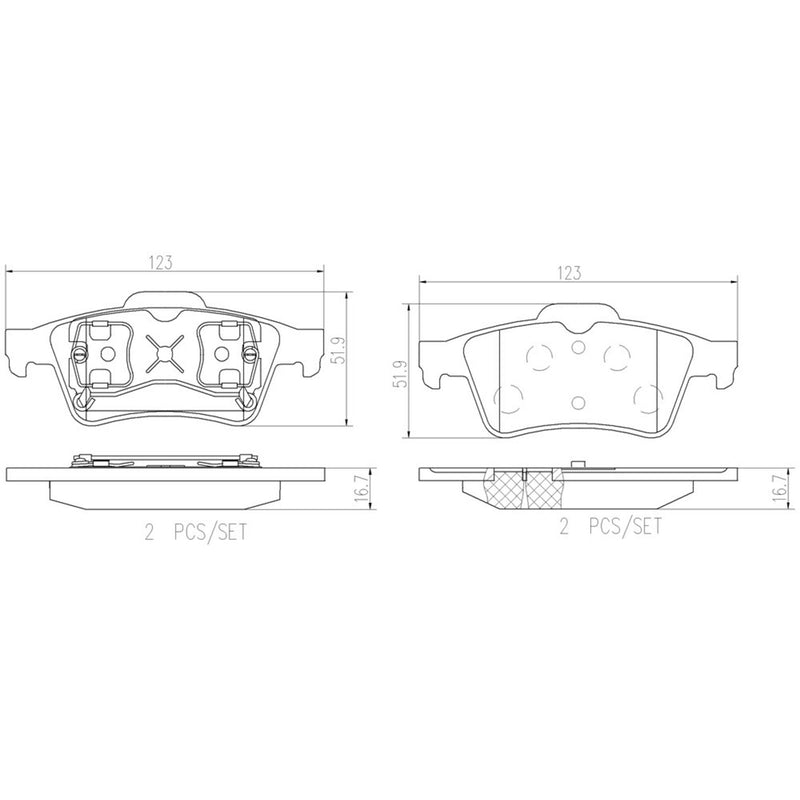 BREMBO Ceramic Rear Disc Brake Pad Set - P59044N
