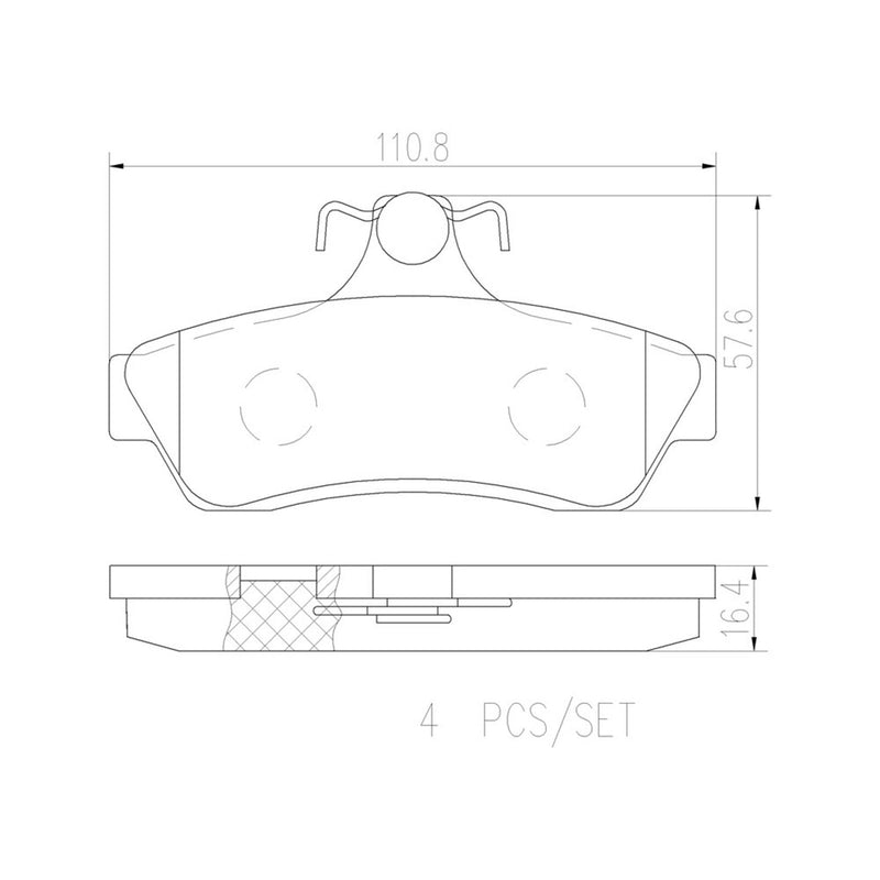 BREMBO Ceramic Rear Disc Brake Pad Set - P59056N