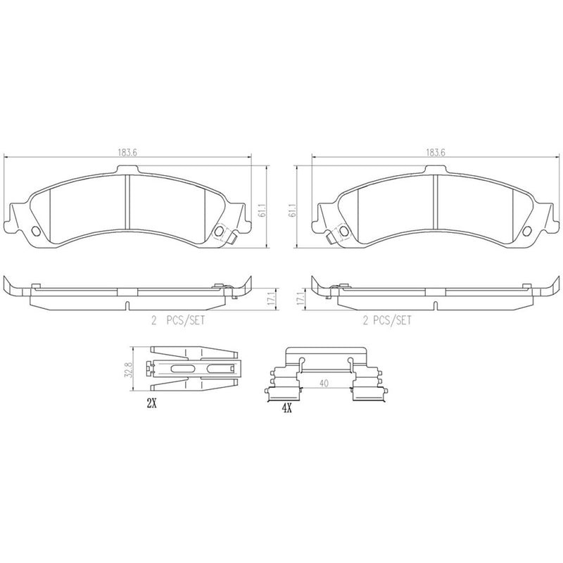 BREMBO Ceramic Rear Disc Brake Pad Set - P59065N
