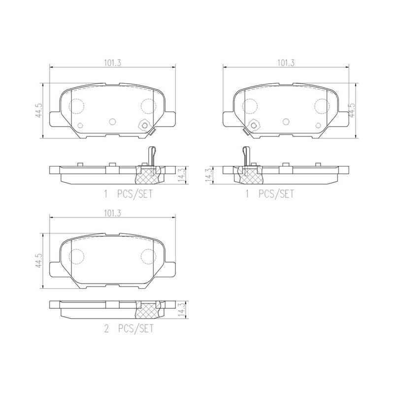 BREMBO Ceramic Rear Disc Brake Pad Set - P61111N