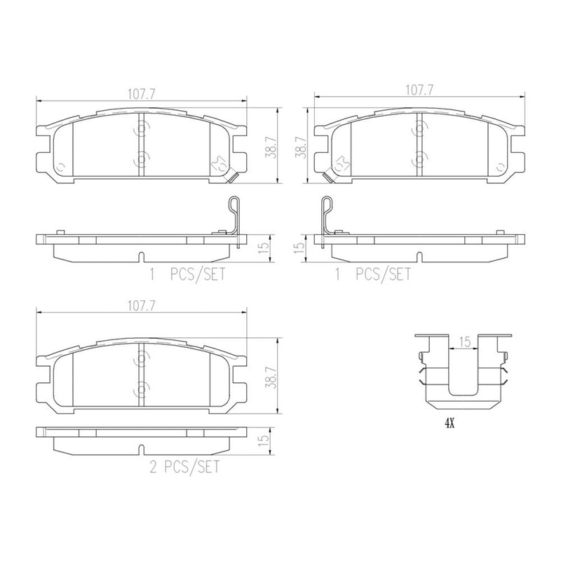 BREMBO Ceramic Rear Disc Brake Pad Set - P78005N