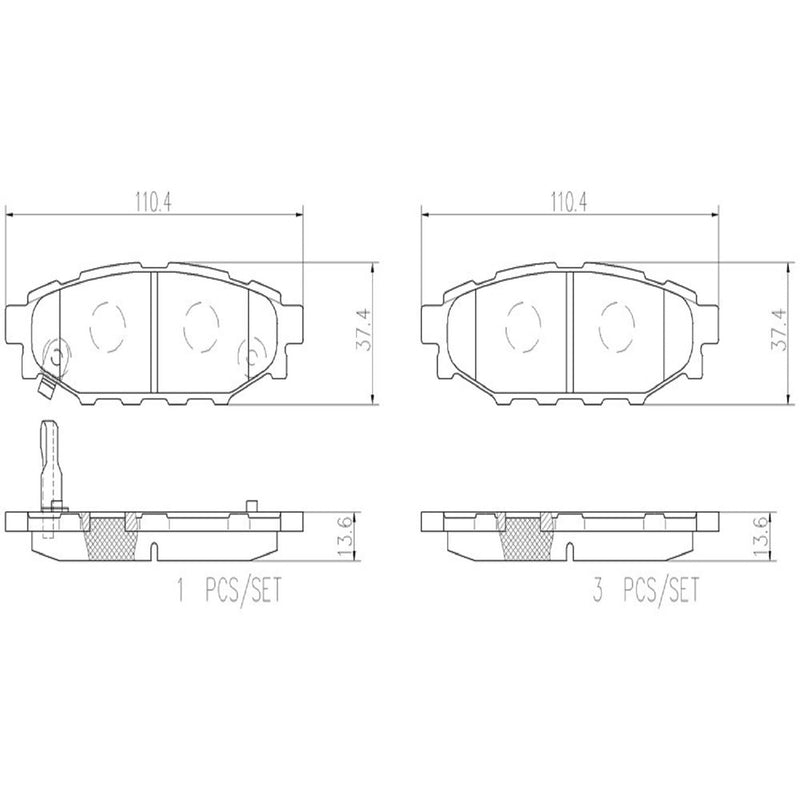 BREMBO Ceramic Rear Disc Brake Pad Set - P78020N