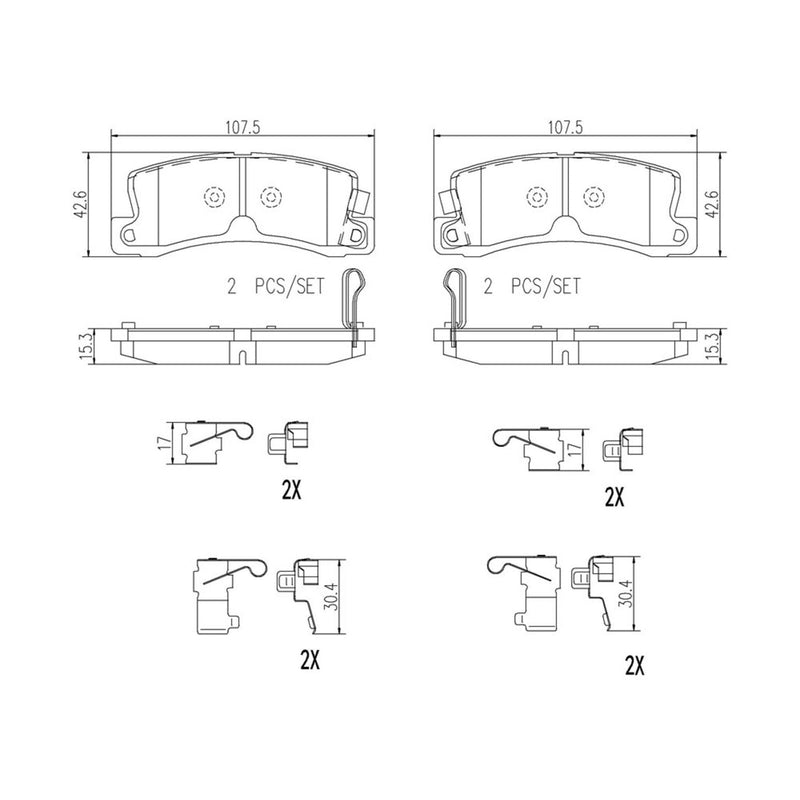 BREMBO Ceramic Rear Disc Brake Pad Set - P83015N