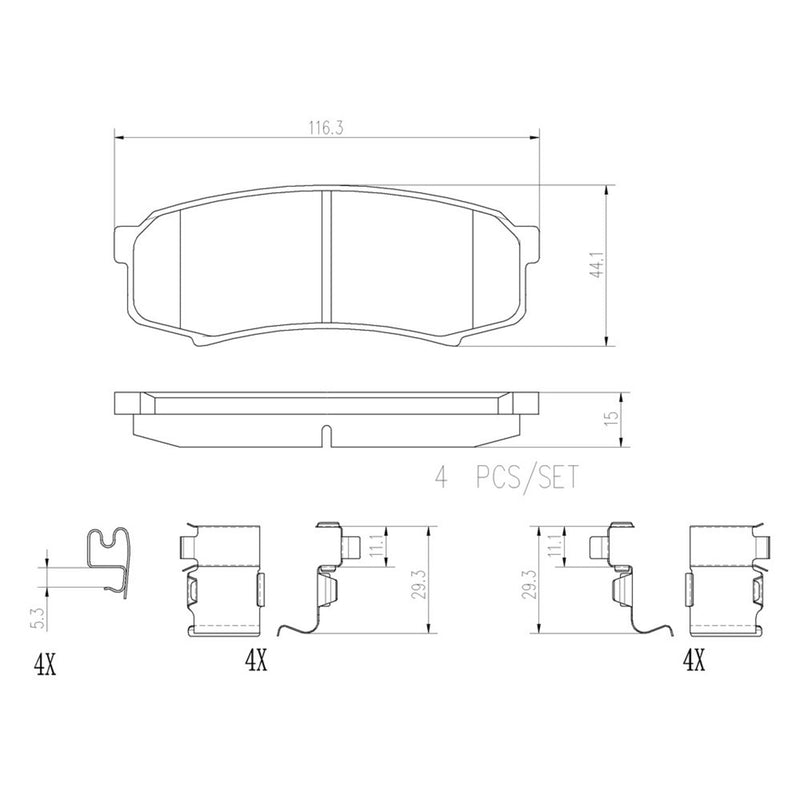 BREMBO Ceramic Rear Disc Brake Pad Set - P83024N