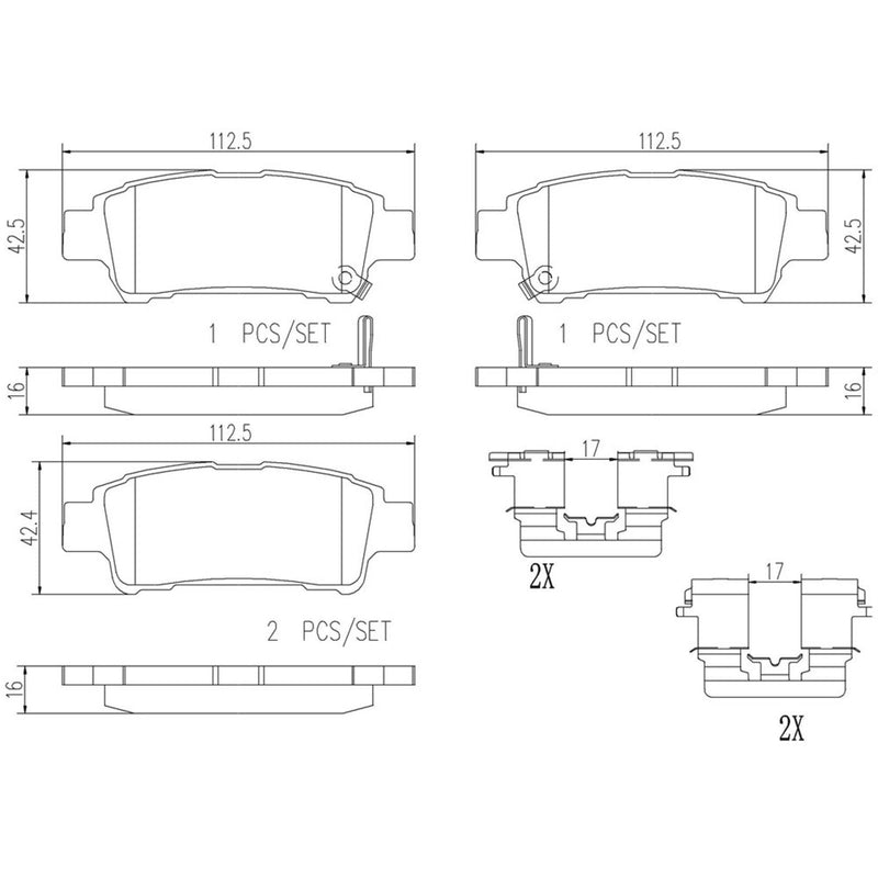 BREMBO Ceramic Rear Disc Brake Pad Set - P83056N