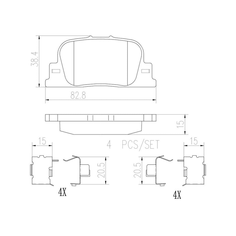 BREMBO Ceramic Rear Disc Brake Pad Set - P83063N