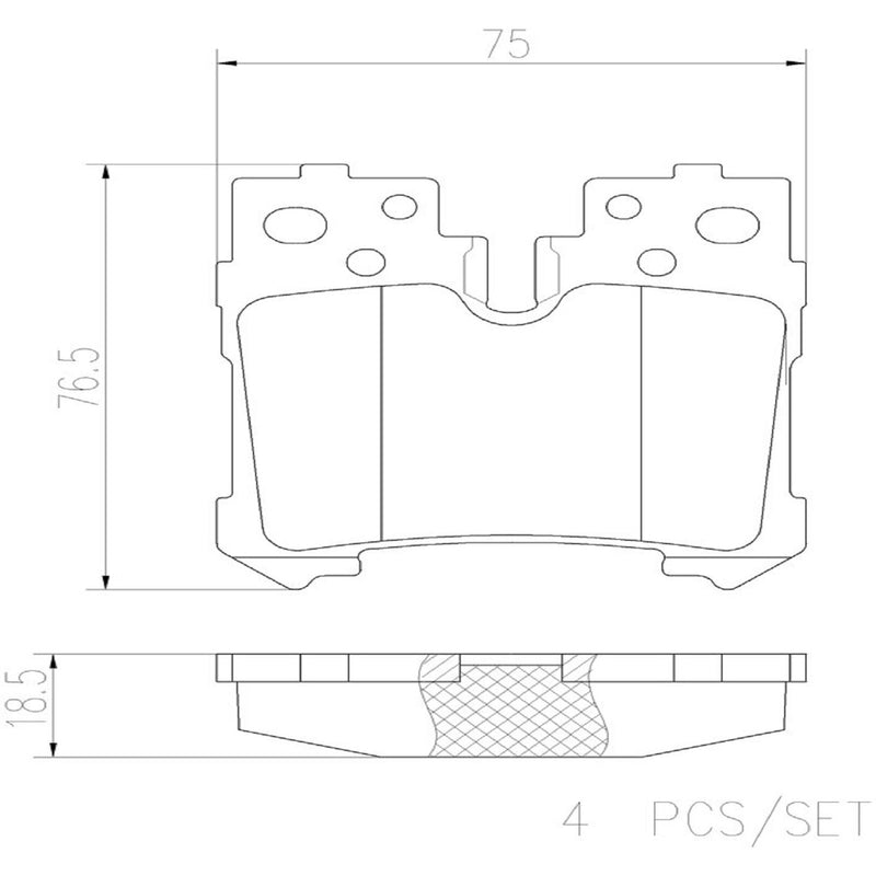 BREMBO Ceramic Rear Disc Brake Pad Set - P83076N