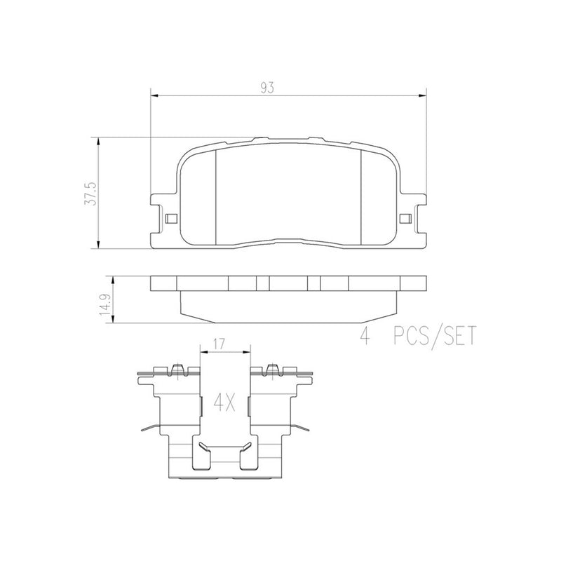 BREMBO Ceramic Rear Disc Brake Pad Set - P83088N