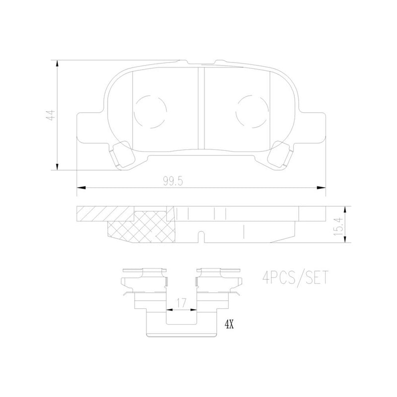 BREMBO Ceramic Rear Disc Brake Pad Set - P83110N