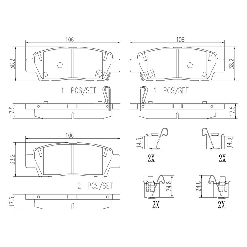 BREMBO Ceramic Rear Disc Brake Pad Set - P83123N