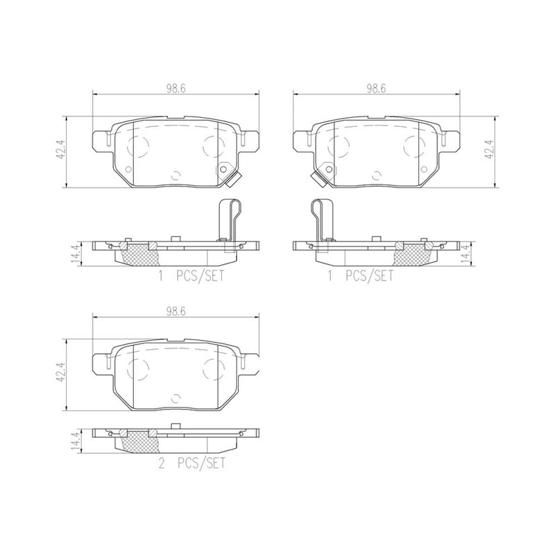 BREMBO Ceramic Rear Disc Brake Pad Set - P83133N