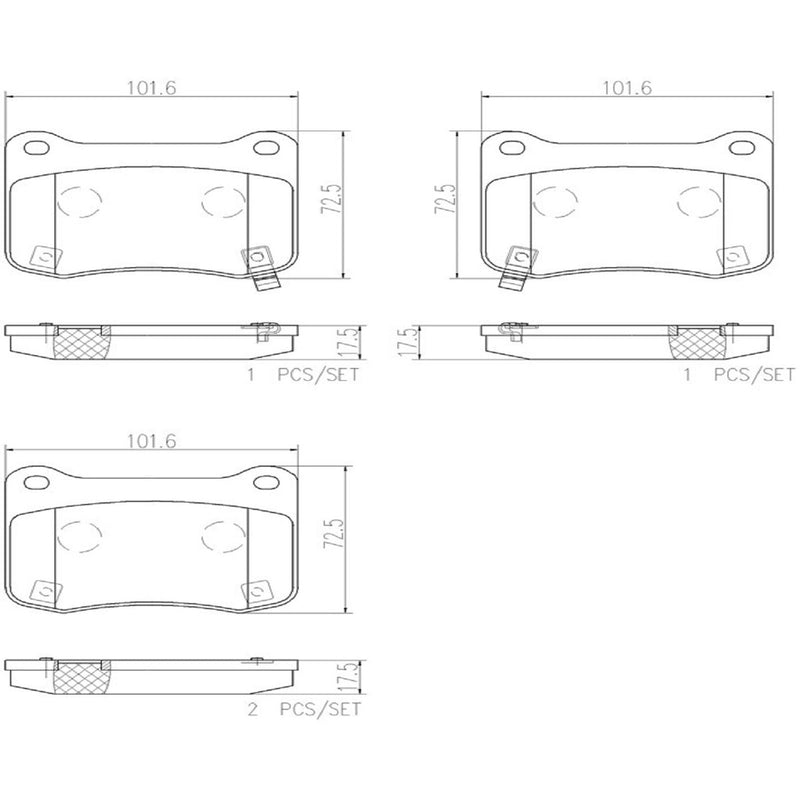 BREMBO Ceramic Rear Disc Brake Pad Set - P83134N