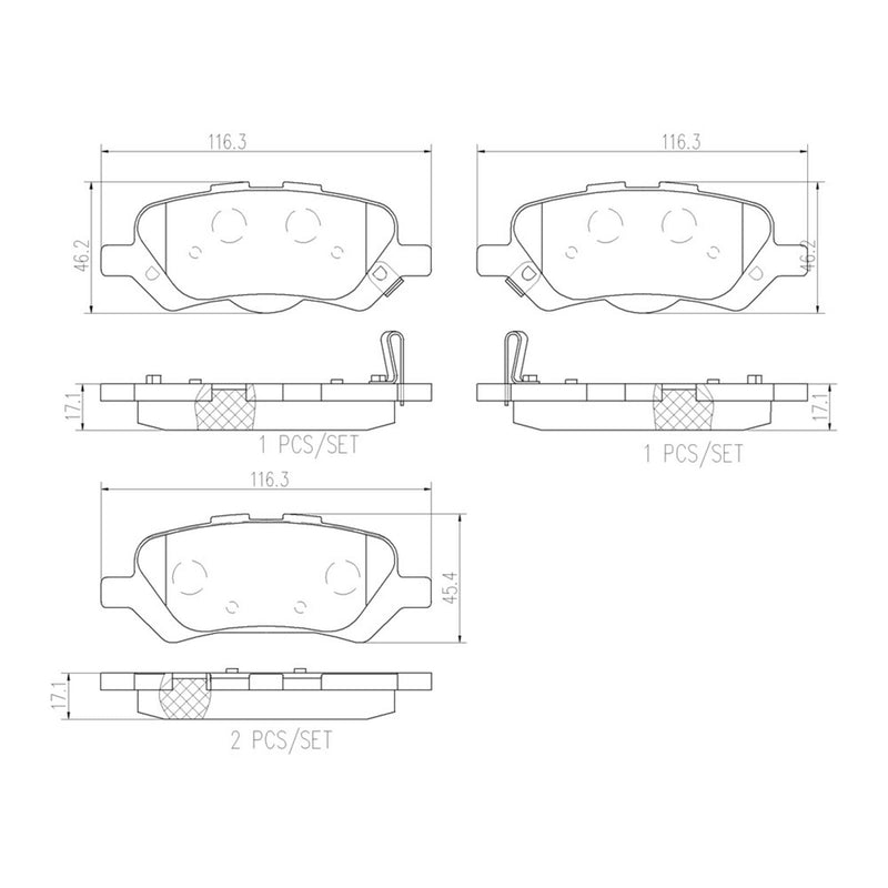 BREMBO Ceramic Rear Disc Brake Pad Set - P83158N