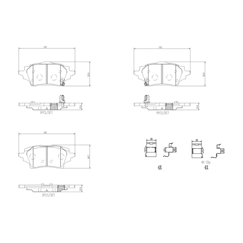 BREMBO Ceramic Rear Disc Brake Pad Set - P83178N